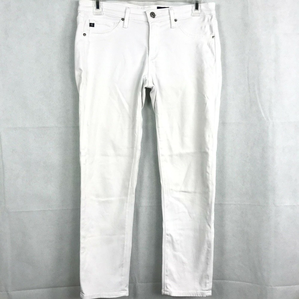 Adriano Goldschmied Jeans Womens Sz 27 White Stretch Stilt Cigarette Crop